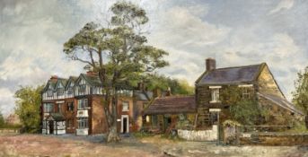 June Colvin : The Diamond Inn, Ponteland, oil on canvas, 75 cm x 39 cm.