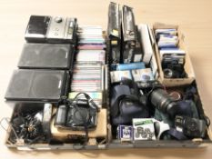A Nikon F90X camera, other cameras and accessories, Panasonic mini hi-fi, CDs, etc.