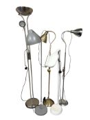 A group of contemporary standard lamps.