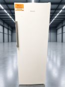 A Hotpoint upright freezer.