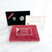 A Royal Mint 1995 Second World War silver proof two pound coin, with certificate of authenticity.