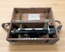 A T B Winter & Son surveyor's level, in fitted wooden carry case.