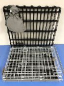 Two folding pet cages.