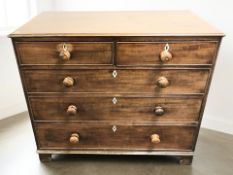A Victorian mahogany five drawer chest, 110 cm x 57 cm x 94 cm.