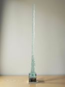 A contemporary plug-in illuminated glass statue, height 150 cm.