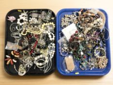 A collection of costume bead necklaces, simulated pearls, etc.