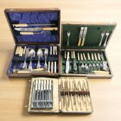 Four various canteens of EPNS and stainless steel cutlery.