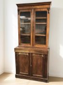 A Victorian mahogany bookcase, 97 cm x 50 cm x 216 cm.