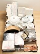 Assorted modern porcelain dinner wares, table wares, boxed pasta machine,
