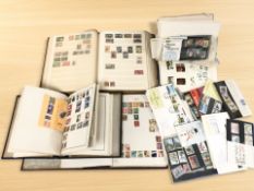 Several stamp albums and contents, mint stamps, etc.