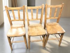 Three early 20th century oak child's chairs.