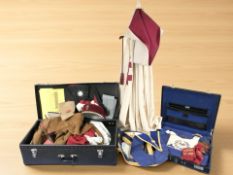 A briefcase of Masonic regalia and further regalia relating to the Grand Priory of Southeast