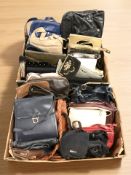 Two boxes of hand bags,