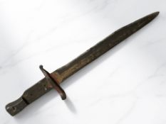 A World War II Canadian bayonet with 24.