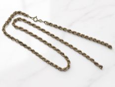 A 9ct yellow gold rope twist necklace, length 62 cm. CONDITION REPORT: 13.4g.