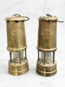 Two Lamp & Limelight brass miner's safety lamps.