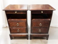 A pair of Stag bedside cabinets, width 40 cm.