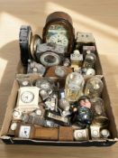 A quantity of mantel clocks, miniature clocks, etc, all parts a/f.