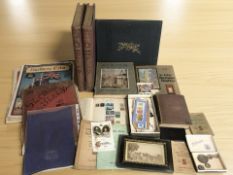 A box containing ephemera, scrap books, commemorative Victorian Jubilee albums, books,