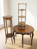 A carved walnut scalloped edge occasional table, diameter 71 cm,