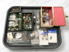 A collection of gold, silver, and costume jewellery,