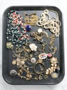 A tray of costume jewellery, bangles, necklaces, chains, etc,