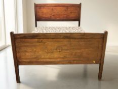 An Edwardian mahogany 4 ft 6 bedframe.