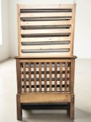 A modern pine 3 ft bed frame.