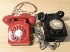 Two vintage telephones