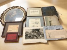 A group of pictures and prints, gilt framed mirror, numerous hunting prints,