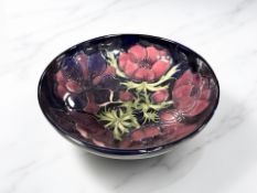 A Moorcroft Anemone fruit bowl, diameter 26 cm.