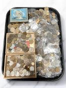 A large quantity of British pre-decimal coins and world coins.
