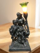 A contemporary resin Art Nouveau style figural table lamp, height 54 cm.