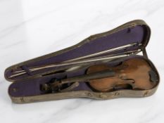 An early 20th century violin, with two piece 14