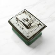 An 18th century Staffordshire enamel patch box (a/f)
