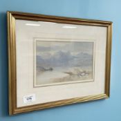 Edwin Aaron Pedley : A view towards mountains, watercolour, 23 cm x 14 cm.