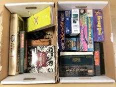 Two boxes of board games,