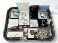 A group of costume jewellery, wristwatches, necklaces, chains, etc.
