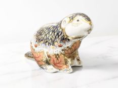 A Royal Crown Derby Riverbank Beaver paperweight, limited edition No. 738 of 5000, gold stopper.