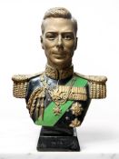 A composition bust of King George VI,