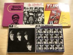 Two The Beatles vinyl LP records : 'With The Beatles' PMC1206 and 'A Hard Day's Night' PMC1230,