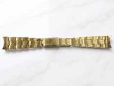 A vintage Rolex Oyster stainless steel watch bracelet with folding clasp, later gold-plated,