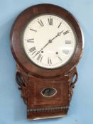 A Victorian drop dial wall clock
