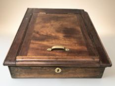 A 19th century mahogany writing slope, width 52 cm.