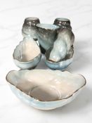 A group of blue Maling pottery