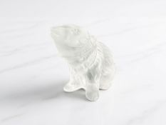 A Lalique France frosted glass polar bear paperweight, wheel engraved signature to underside,