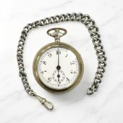 A French pocket watch dated 1914, on chain.