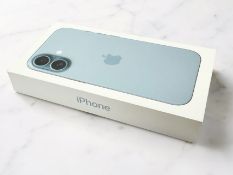 An Apple iPhone 16 128GB, colour Teal, model A3287, sealed in retail box.