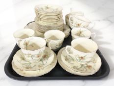 Approximately thirty four pieces of Crown Staffordshire tea china.