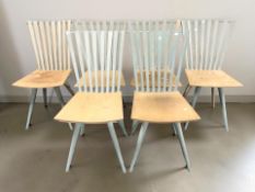 A set of six Mikado dining chairs designed by Foersom & Lorenzen, width 43 cm.